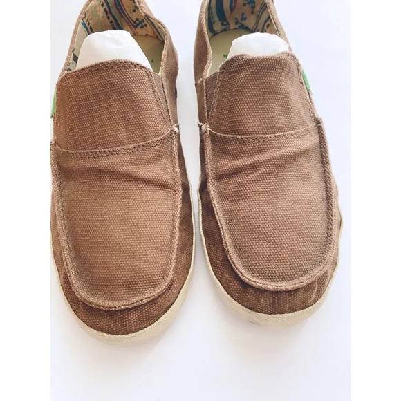 Sanuk Brown Slip On Sz 9 - Picture 2 of 6